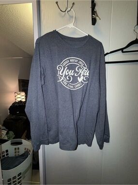 You Are Graphic Long Sleeve Tee in Dark Gray